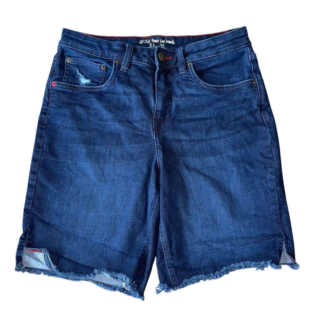 Cut Off Denim Shorts Distressed Bermuda
